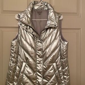 Like new! T by Talbots silver vest Size L